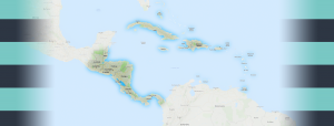 Map of Central America and Caribbean Region