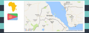 Map and flag of Eritrea.