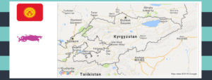 Map and flag of Kyrgyzstan.