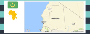 Map and flag of Mauritania.