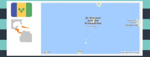 Map and flag of Saint Vincent and the Grenadines.