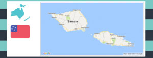 map and flag of samoa