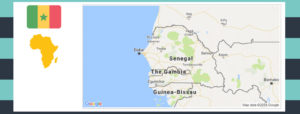 Map and flag of Senegal.